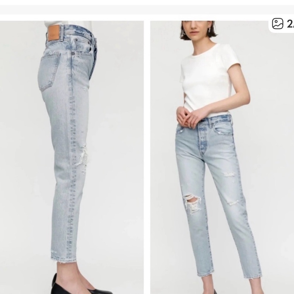 Moussy Melvin Women's Light Blue Distressed Jeans